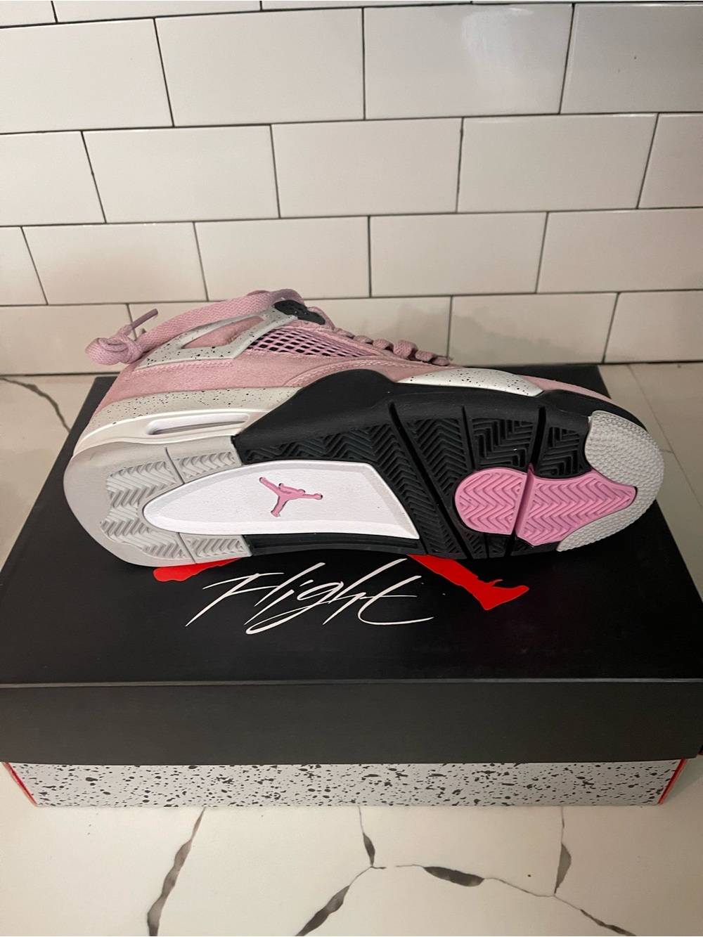 Men’s Retro 4 Pink Orchid Size 6. - Picture 4 of 8